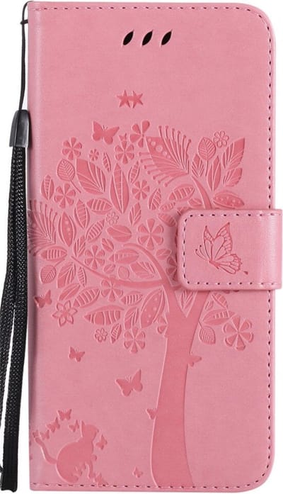 Geschikt voor Apple iPhone XR Bookcase - Oud Roze - Bloemen - Portemonnee Hoesje