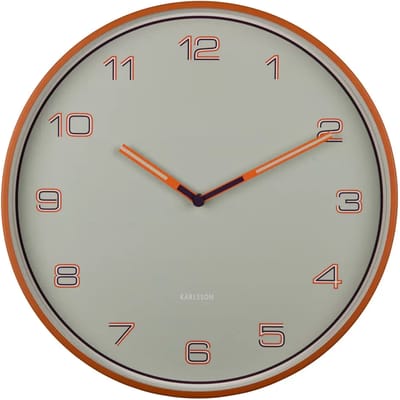 Karlsson Wandklok Lined Numbers - Oranje - Ø40cm - Wandklok Scandinavisch