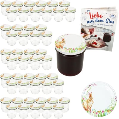 50-delige set inmaakpot 350 ml TO 82 Osterfreude deksel incl. receptenboekje
