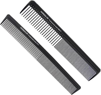 Set van 2 Carbon Kammen voor Fijn en Grof Haar - Professioneel Kappersgereedschap