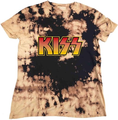 Kiss - Classic Logo Heren T-shirt - S - Bruin/Zwart