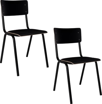 Zuiver Back To School Eetkamerstoelen HPL Zwart - Set van 4
