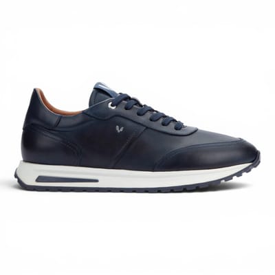 Martinelli Blauwe Leren Sneakers Trainer Veterschoenen - Hanbury