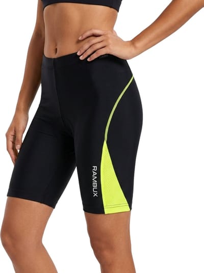 RAMBUX® - Fietsbroek Dames met Zeem - MTB Broek - Zwart Geel - Mountainbike - Fietskleding Short - Sportbroek - Maat S
