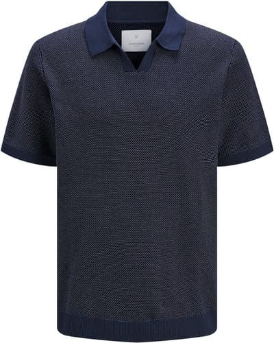 JACK&JONES - JWHCEASTON KNIT SPLIT NECK SS SN - Heren - Polo's