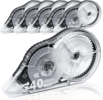 Extra Grote Capaciteit Correctielint, 6 Rollen Wit Correctieketting voor School en Kantoor