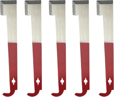 5-Pack Imker Gereedschap Set: Staal J-Haak, Bijenkorf Frame Lifter en Schraper