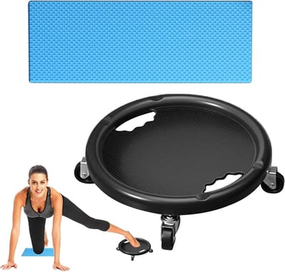 Buikspiertrainer Wiel - Fitness Rol - Core Training - 360 Graden Roterend - Tot 150 kg - Zwart