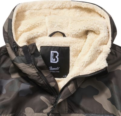 Brandit - Windbreaker Sherpa Pullover Jas - 3XL - Zwart