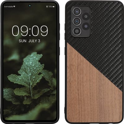 kwmobile hoesje geschikt voor Samsung Galaxy A52 / A52 5G / A52s 5G - Backcover in donkerbruin / zwart -Smartphonehoesje - design