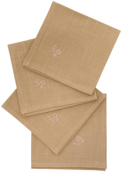 Atmosphera Katoenen Joy Servetten - 4 stuks - Stoffen servetten - 40x40cm - Beige