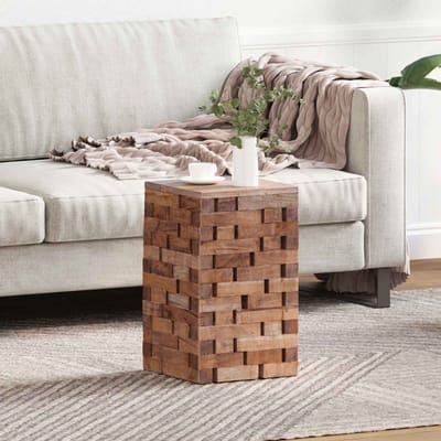 vidaXL - Kruk - Naturel - 29 - x - 29 - x - 48 - cm - Massief - gerecycled - hout