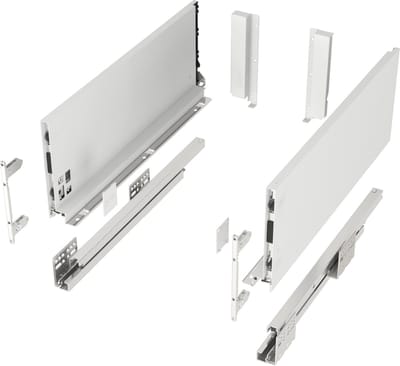Lasysteem JUNKER-SLIM Wit Hoogte: 167 mm Diepte: 300 mm stressbestendig tot 40 Kg Soft-Close La met 13 mm smalle ladebakken