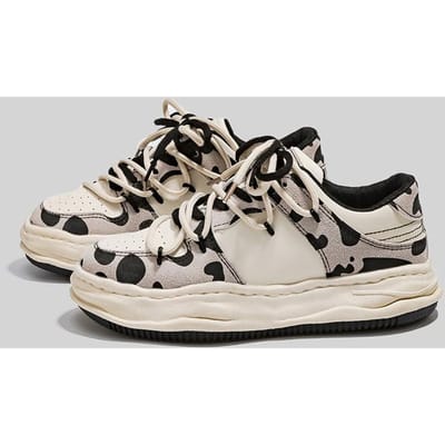 Dissolved Shoes Sport Casual Board Schoenen Dames Ins Veelzijdig Lente Nieuw Plat Koe Schoenen Street Shot 40 gray