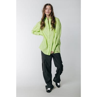 Colourful Rebel Talia Oversized Boyfriend Blouse Neon Lime Maat: XXS | Blouses Outlet | Dames | Groen