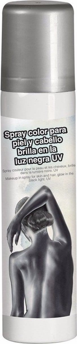 Bodypaint spray - Zilver - lichaam- en haarspray - Verf/schmink voor lichaam en haar - 75 ml