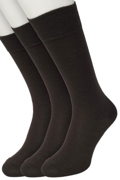 Bonnie Doon Basic Sokken Heren Donker Bruin maat 40/46 - 3 paar - Basis Katoenen Sok - Gladde Naden - Brede Boord - Uitstekend Draagcomfort - Perfecte Pasvorm - 3-pack - Multipack - Effen - Dark Brown - OL6324013.106