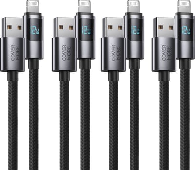 Usb kabel geschikt voor Apple iPhone, iPad en AirPods - Past op 14, 13, 12, 11, x, 8, 7, se pro plus max air 1 2 - Oplaadkabel - Oplaadsnoer - Lader - 4 stuks