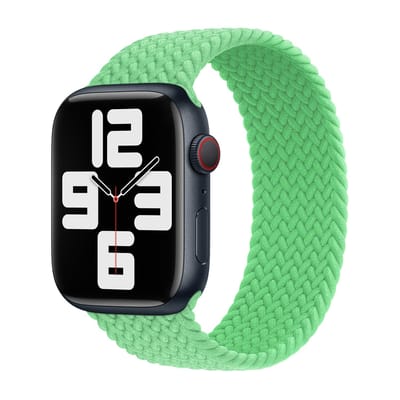 Apple Gevlochten solobandje voor de Apple Watch | 38/40/41/42 mm - Maat 5 - Bright Green