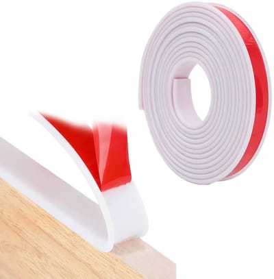 Allecto - Furniture Edge Tape - Zelfklevende Hoekbescherming - Flexibel en U-vormig - Wit - Voor Meubelranden en Werkbladen - 5 meter