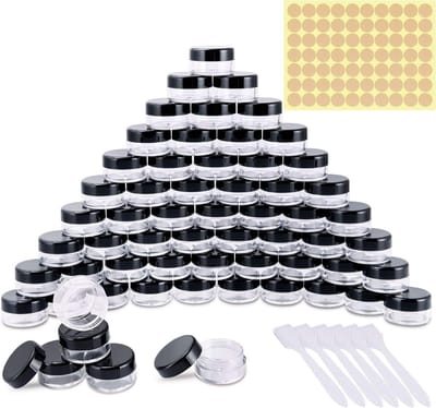 Lege plastic potjes van 5 ml - Set van 60 stuks voor opslag, knutselen en cosmetica