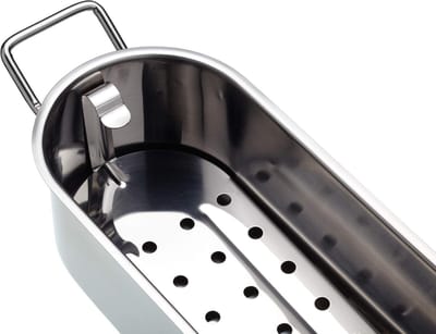 RVS visketel 61,5x18,5x10,5cm | inductie geschikt | ovenvast | inclusief deksel