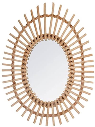Ovale Wandspiegel van Rotan - 43 x 58 cm