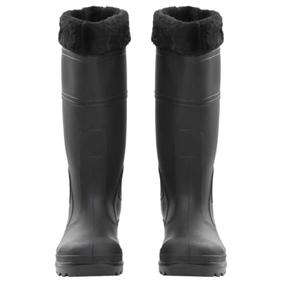 vidaXL - Regenlaarzen - met - verwijderbare - sokken - maat - 39 - PVC - zwart