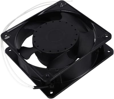 Axiale Ventilator - Hittebestendige Ventilator - Haard Luchtcirculatie - Metalen Bladen - 120x120x38mm - Zwart
