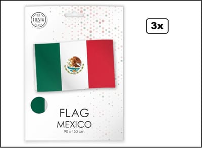 3x Vlag Mexico 90cm x 150cm - Landen festival thema feest fun verjaardag