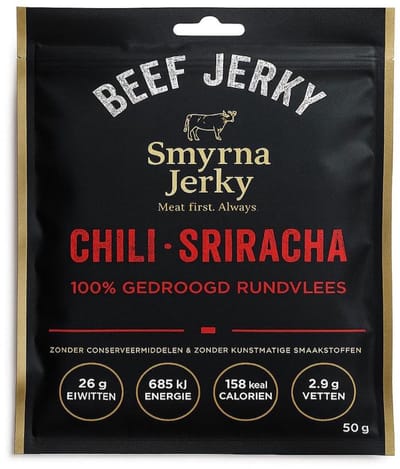 Beef Jerky Chili-Sriracha – 100% Rundvlees – 3 x 50 g