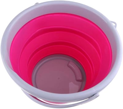 Opvouwbare Wateremmer - Inklapbare Emmer Silicoon Emmer - Kamperen en Outdoor - Met Handvat - 21 x 17 cm - Roze