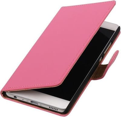 Roze Effen booktype cover hoesje voor Sony Xperia X
