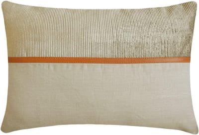 Decoratief Kussenhoes - Lendenkussenhoes Lappenwerk - Woonkamer Decoratie - 100% Handgemaakt Ontwerp - 30x60 cm - Beige