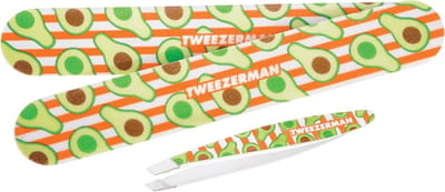 Tweezerman Mini Slant Tweezer Avocado Pincet + 2 Avocado Vijltjes – Professioneel Mini Slant Pincet Met Precieze Handgeslepen Punt + 2 Hoogwaardige Avocado Nagelvijlen - Perfecte Set Voor Wenkbrauwen En Nagelverzorging - Travel & Cadeau Set