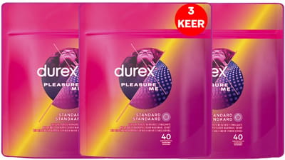 Durex - Condooms - Pleasure me 40st x3 - Voordeelverpakking