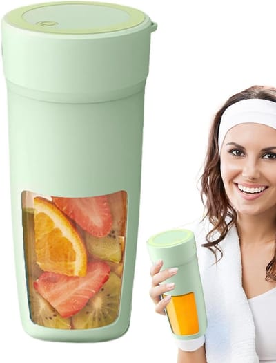 Draadloze Draagbare Blender in Mintgroen met 6 Roestvrijstalen Mesjes en Grote Inhoud – Oplaadbaar, voor Smoothies, Verse Sappen & Onderweg