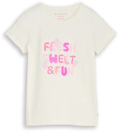 Tom Tailor - T-shirt met print - Maat 92/98 - Wool White