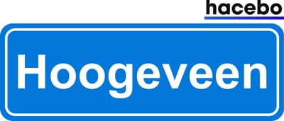 Hacebo - Plaatsnaam Sticker - 29x10 CM - Hoogeveen sticker - Verkeersborden sticker - grappige cadeaus - Hoogeveen
