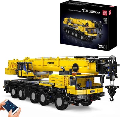 Bouwkraan Model - Afstandsbediening Kraan - Technisch Bouwen - All Terrain - 3218 Onderdelen - Geel