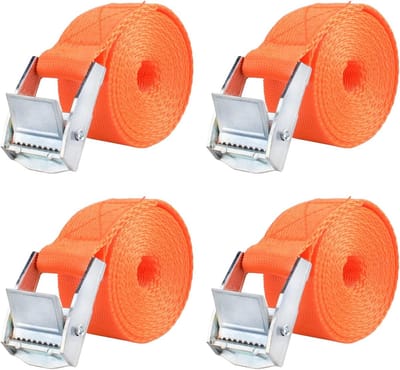 Verstelbare spanbanden met gespsluiting, 25 mm breed, voor het bevestigen van bagage tot 200 kg, set van 4 stuks, 2 meter lang