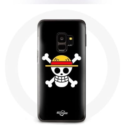 Coque - One Piece - Galaxy S9 - Souple - Manga - Tête de Mort - Noir noir