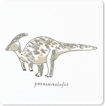 Muismat 20x20 cm - Mousepad Kinderkamer- Parasausolophus - Dinosaurus - Jongen - Meisjes - Kindje - Muismatten
