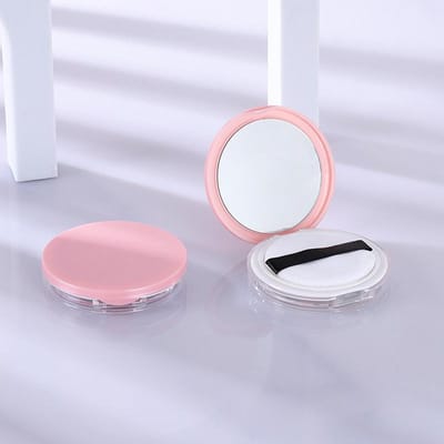 Draagbaar Ultradun Plastic Poeder Leeg Doosje Reis Make-up Potje Zeefcontainer Met Poederkwastje Spiegel