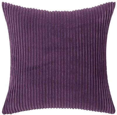 Dailygoods- Kussensloop Set van 2 - Effen Gestreept Corduroy - 40 x 40 cm - Decoratieve Kussensloop - Voor Slaapkamer/Woonkamer - Zacht Materiaal - Kussenhoes