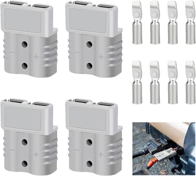 Accuconnector Set - Batterijstekker Stroomconnector - Snelle Stroomverbinding - Hoge Geleidbaarheid - 50 A 600 V - Rood/Zwart