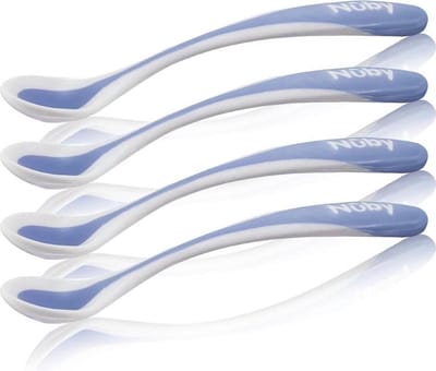 Nuby Lepel Warmtegevoelige 22,2 Cm Blauw 3m+ 4 Stuks