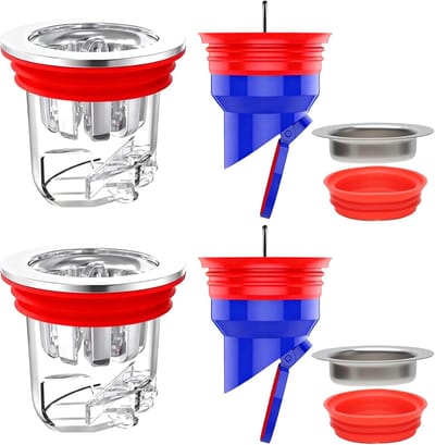 Odour Valve Set van 4 Stuks, 35-52 mm, Geurafsluiter voor Vloerdrain, Afvoer en Riolering