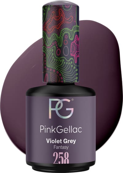 Pink Gellac Gellak - 258 Violet Grey 15ml - Glanzende Grijze Gel Nagellak - Gellac - Gel Nagels Producten