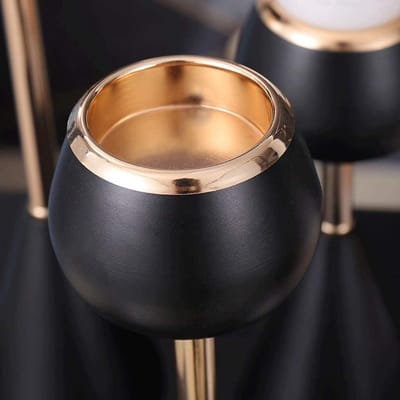 Kandelaar IJzer - Kaarsenstandaard Decoratie - Romantisch Diner - Minimalistische Luxe - N.v.t. - Zwart Goud